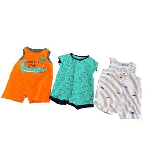 Baby Boy Clothes Set 3PC Bundle Romper 3M Summer Carter’s Little Me Good Lad